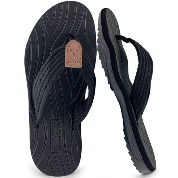 BRAND NEW Flip Flops for Men Black - Picture 4 of 5